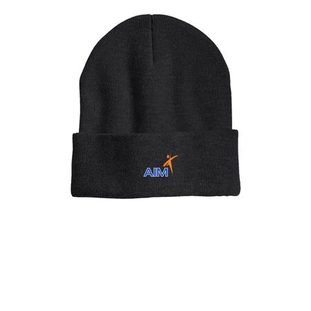AIM Beanie, a Heather Charcoal Printed Cuffed Beanie
