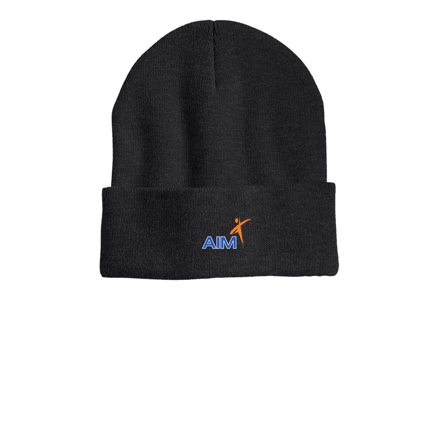 AIM Beanie, a Heather Charcoal Printed Cuffed Beanie