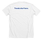 Marketplace & Academy White T-Shirt, a Solid White Blend Premium Unisex Tee (back-view)