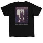 Red layout, a Black Classic Unisex Tee (back-view)