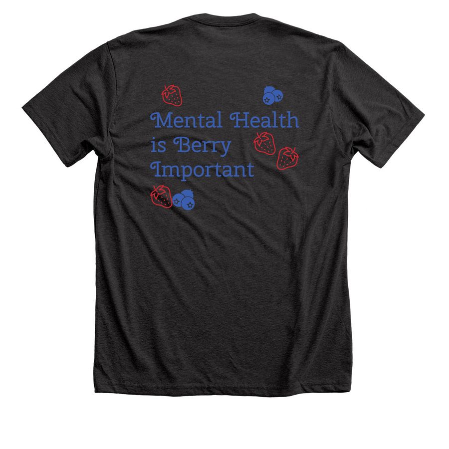 Mental Health shirt, a Dark Grey Heather Premium Unisex Tee (back-view)