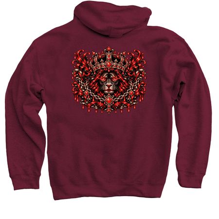Reign Elite By MackMain Apparel Red Graphic&nbsp;, a Maroon Pullover Hoodie (back-view)