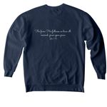Grace upon grace, a True Navy Comfort Colors Crewneck Sweatshirt (back-view)