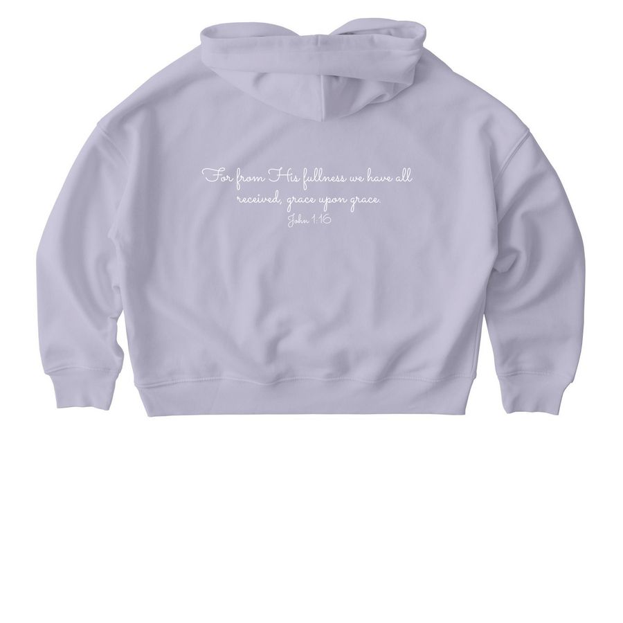 Grace upon grace, a Lavender Stanley/Stella Women?s Stella Nora Pullover Hoodie (back-view)