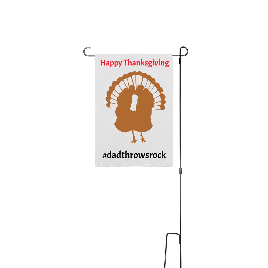 Happy Thanksgiving&nbsp;, a White 12" x 18" Yard Flag with Stake