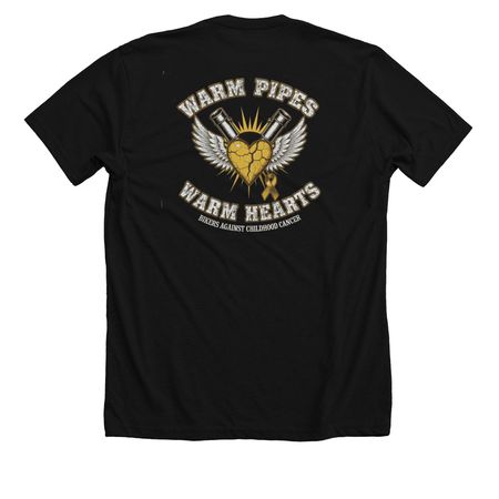 Childhood Cancer, a Solid Black Blend Premium Unisex Tee (back-view)