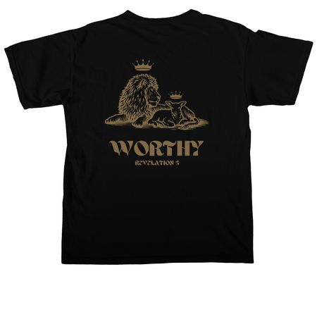 WORTHY Merch, a Black Comfort Colors Unisex Tee (back-view)