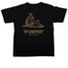 WORTHY Merch, a Black Comfort Colors Unisex Tee (back-view)