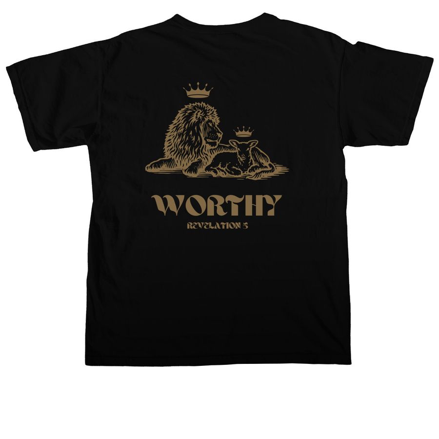 WORTHY Merch, a Black Comfort Colors Unisex Tee (back-view)