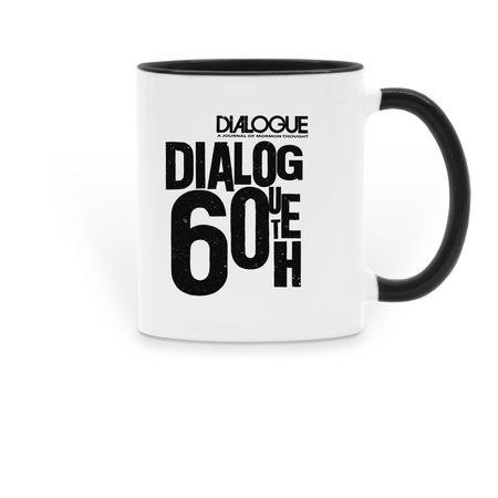 Dialogue 60th Anniversary Typeface Mugs, a Black Two-Tone Ceramic Mug