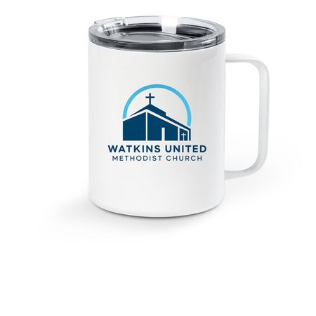 Travel Mug, a White Stainless Steel Travel Mug