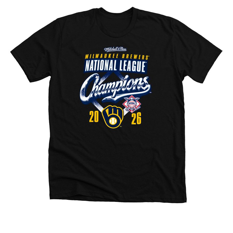 Milwaukee Brewers 2026 National League Champi, a Solid Black Blend Premium Unisex Tee