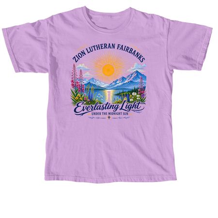 Zion Lutheran Church, a Neon Violet Comfort Colors Unisex Tee