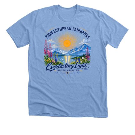 Zion Lutheran Church, a Heather Carolina Blue Premium Unisex Tee