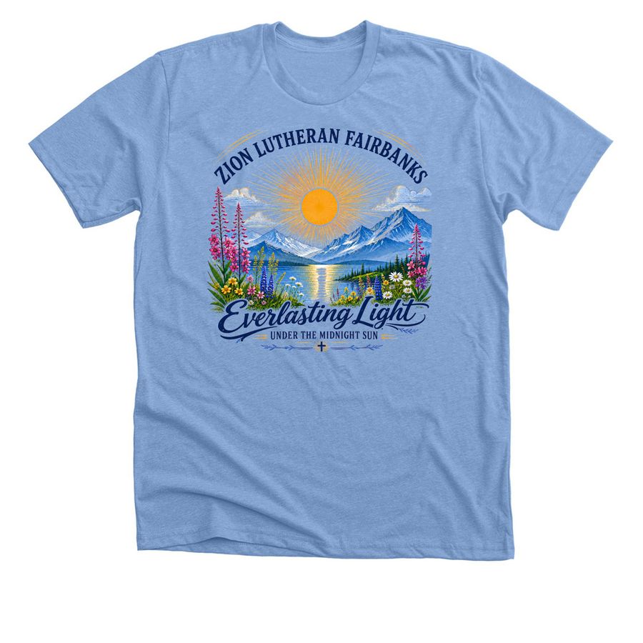 Zion Lutheran Church, a Heather Carolina Blue Premium Unisex Tee