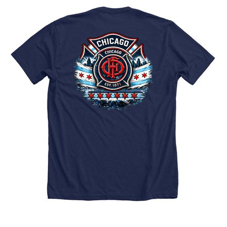 Cfd design&nbsp;, a Solid Navy Blend Premium Unisex Tee (back-view)