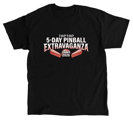 Tap Tap Summer 2026 Pinball Extravaganza, a Black Classic Unisex Tee