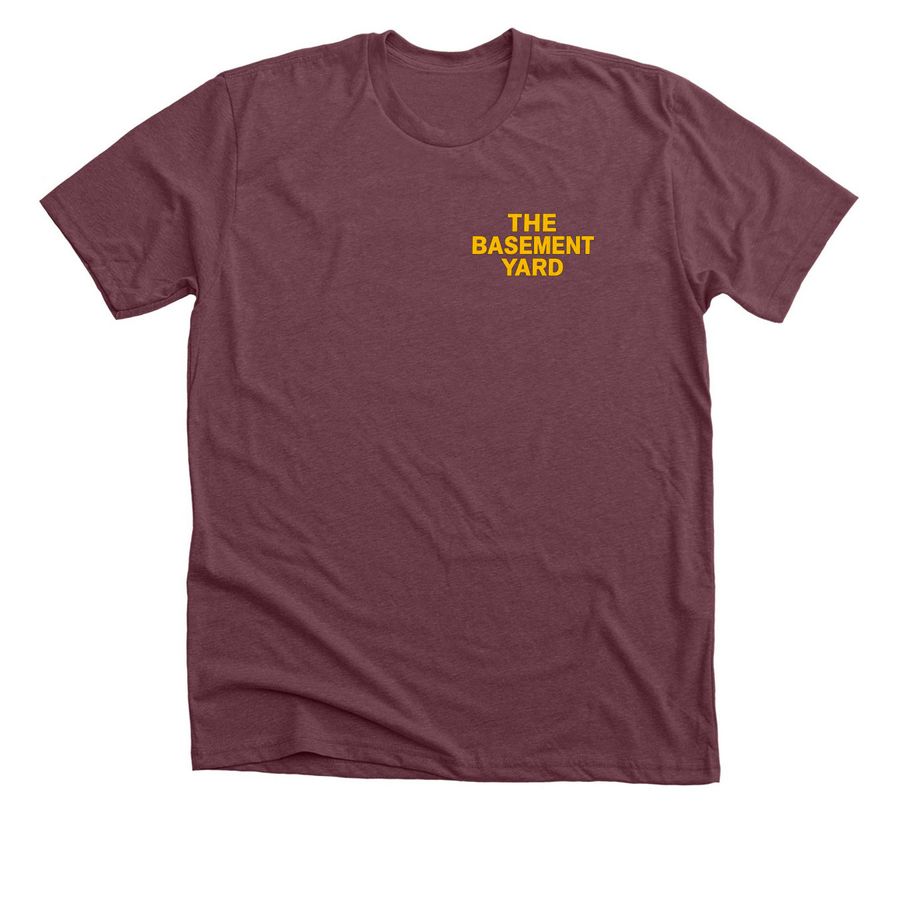 the basement yard merch, a Heather Maroon Premium Unisex Tee