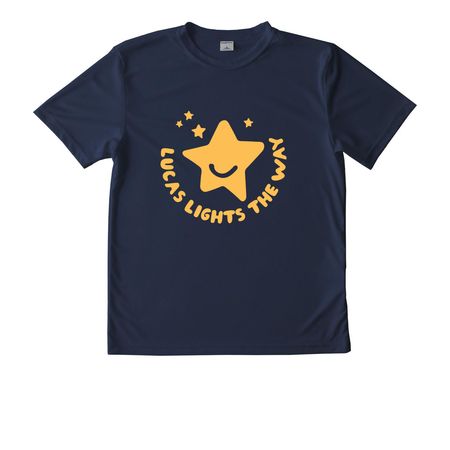 Lucas Lights The Way OMAS Activewear, a True Navy Youth Performance Tee