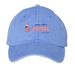 YOU?RE A WORM WITH A MUSTACHE, a Periwinkle Printed Pigment Dye Baseball Cap