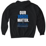 Get out to Vote, a Black Gildan Softstyle Pullover Hoodie (back-view)