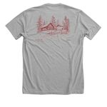 Nature Lodge Est. 1883, a Athletic Heather Premium Unisex Tee (back-view)