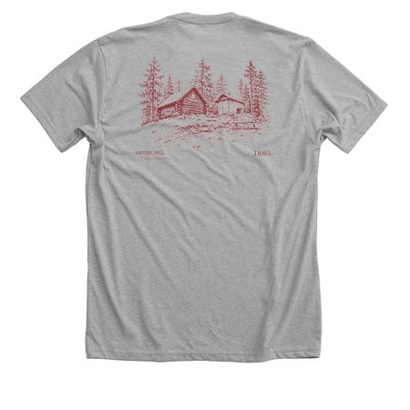Nature Lodge Est. 1883, a Athletic Heather Premium Unisex Tee (back-view)