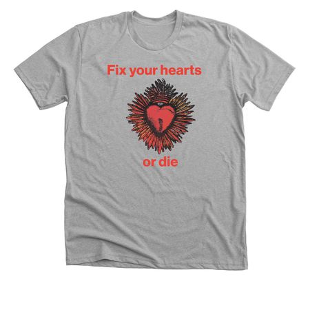Fix Your Hearts Pride Shirt, a Athletic Heather Premium Unisex Tee