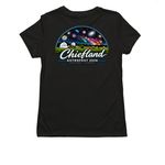 Chiefland Astrofest 2026 PARTY, a Deep Black Allmade Eco Triblend Women?s Tee (back-view)