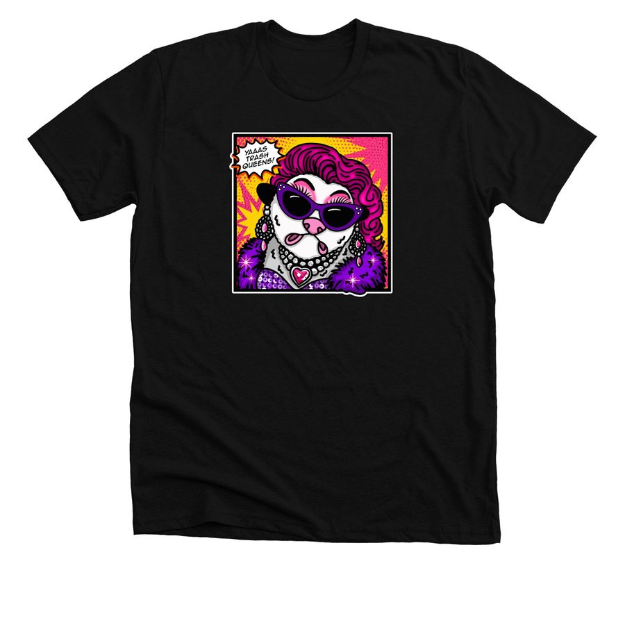 YAAAS, TRASH QUEENS!, a Solid Black Blend Premium Unisex Tee