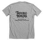 Trouble Makers&nbsp;, a Athletic Heather Premium Unisex Tee (back-view)