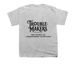 Trouble Makers&nbsp;, a Sport Grey Youth Unisex Tee (back-view)