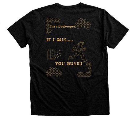 If I Run... You Run! (Mens), a Black Heather Premium Unisex Tee (back-view)