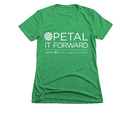 Petal It Forward, a Kelly Green Women's Slim Fit Tee