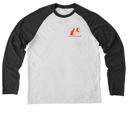 Stray Cat Alliance - Heart, a Space Black/ Bright White Allmade Eco Triblend Colorblock Raglan Long Sleeve Tee