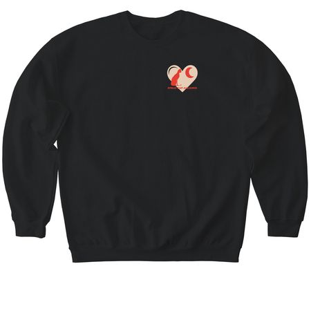 Stray Cat Alliance - Heart, a Black Softstyle Crewneck Sweatshirt