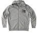 Classic Eco-Friendly Hoodie. Burgundy Logo., a Heather Grey Stanley/Stella Unisex Cultivator 2.0 Zip Up Pullover Hoodie