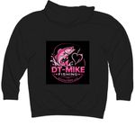 Merch, a Black Midweight Pullover Hoodie (back-view)