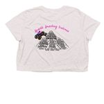 Cell Day, a Heather Dust Women?s Flowy Cropped Tee (back-view)