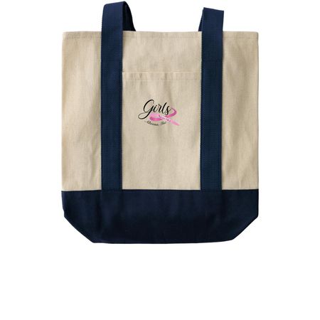 Girls Night Out Bags, a Natural/Navy Two-Tone Grocery Tote Bag