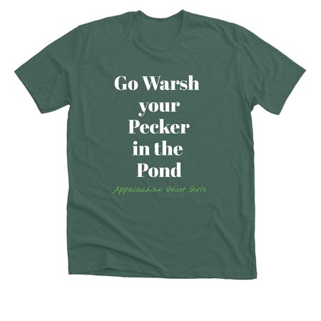 Pecker Warsh text&nbsp;, a Heather Forest Premium Unisex Tee