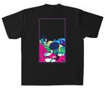 V1 TEAM TEE, a Black Heavyweight Garment Dye Tee (back-view)