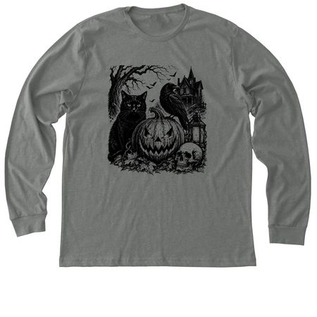 Save Lives This Spooky Season, a Deep Heather Premium Long Sleeve Tee