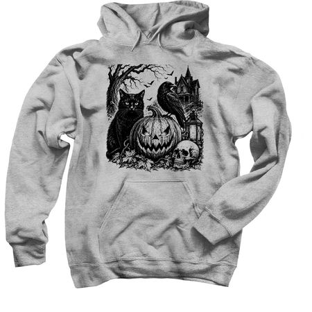 Save Lives This Spooky Season, a Sport Grey Pullover Hoodie