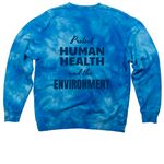 Earth Day 2026, a Aqua Blue Tie Dye Crewneck Sweatshirt (back-view)