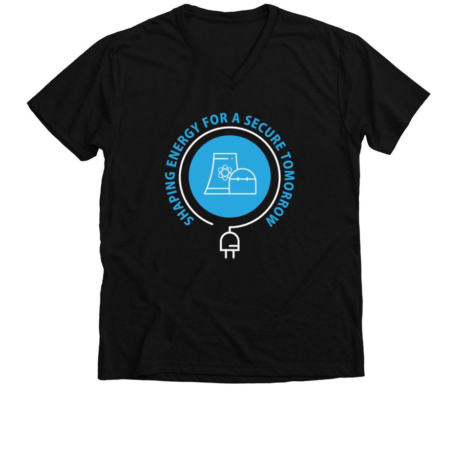 Shaping Energy for a Secure Tomorrow, a Solid Black Blend Premium V-Neck Tee