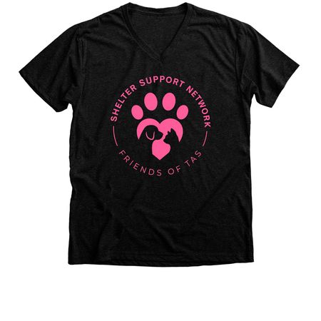 SSN/ FoTAS Circle Logo, a Black Heather Premium V-Neck Tee