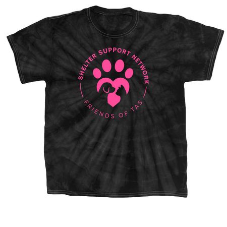 SSN/ FoTAS Circle Logo, a Black Classic Tie Dye Tee