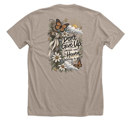 Someone went to heaven, a Heather Stone Premium Unisex Tee (back-view)