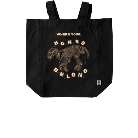 Bones Tote Bag, a Black Recycled Cotton Tote Bag